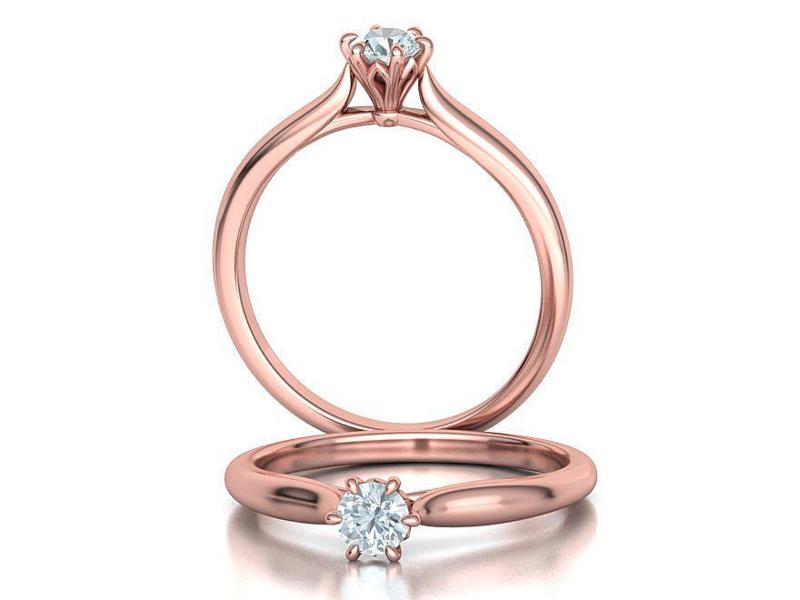 Solitaire Engagement Ring 4mm Stone printable 3dmodel