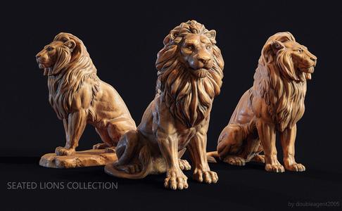 Seated lions  3 in 1 Collection