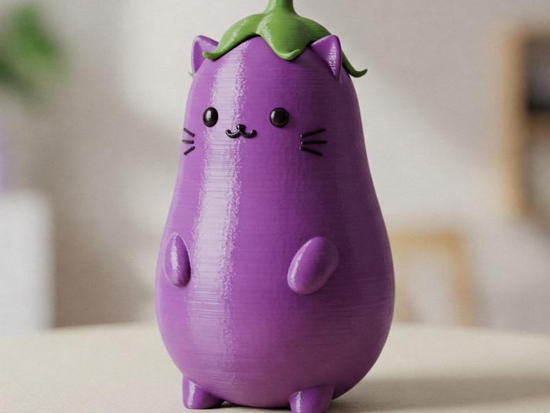 cute cat eggplant