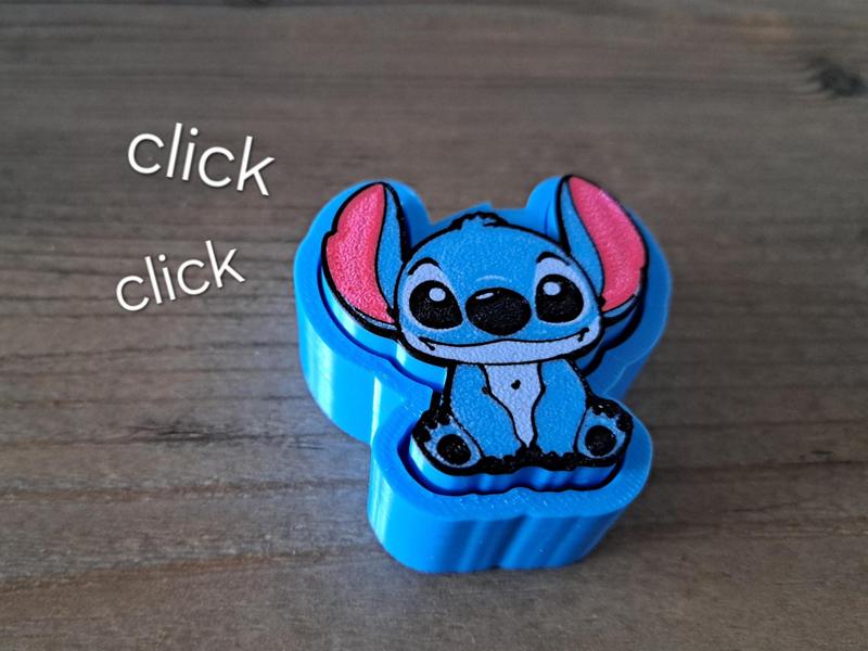 Stitch sitting fidget clicker keyboard switch