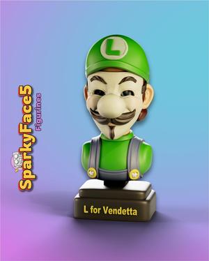 L for Vendetta - luigi annonymous Bust