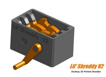 Lil Shreddy V2 - Desktop 3D Printed Shredder - (No Supports)