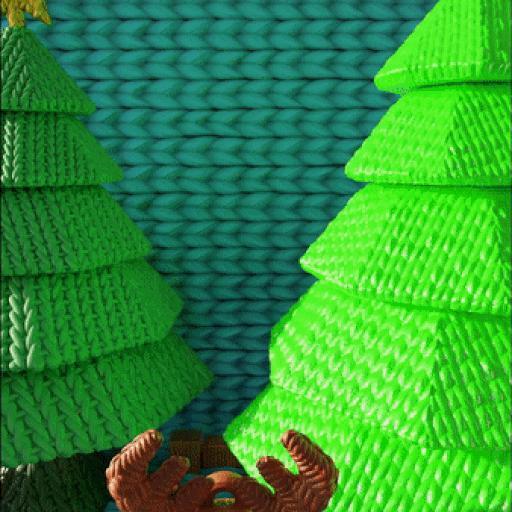 Crocheted christmas tree and reindeer- Flexi Print in Place