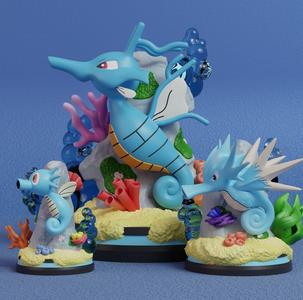 Pokemon - Horsea Seadra and Kingdra Figure