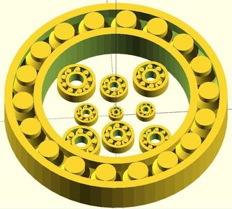 Parametric printed bearing openscad