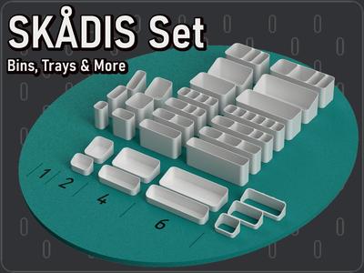 IKEA SKÅDIS Ultimate Bin, Tray & Hanger Set
