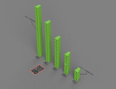 Rack server rails - self-supporting - M6 / M4 Thread - Collection - Guide autoportanti per Rack server