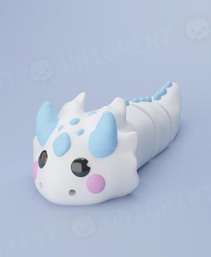 Flexi White Dragon Keychain