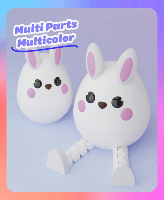 Flexi Bunny Egg Container (Multicolor & Separated Parts)