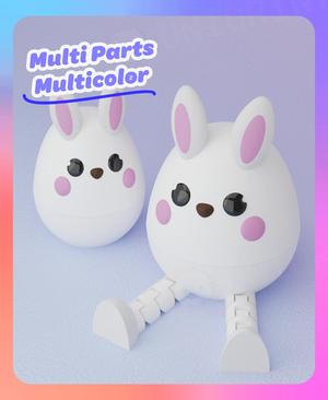 Flexi Bunny Egg Container (Multicolor & Separated Parts)