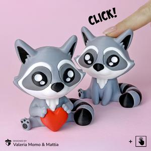 Cute Raccoon Clicker, 🦝❤️ with Heart and w/o Heart! Fun Clicky