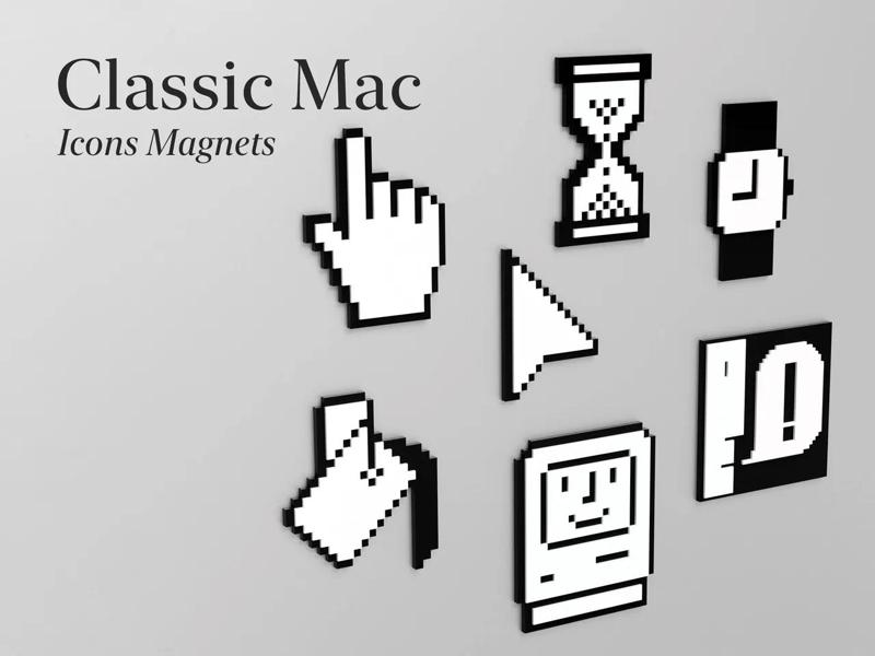 Retro-Style Mac Icon Magnets   