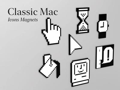 Retro-Style Mac Icon Magnets   