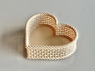Heart shaped woven basket   