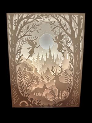 Enchanted Forest Shadow Box Light Box Lamp