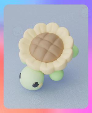 Flexi Turtle Keychain: Sunflower (Single Color)
