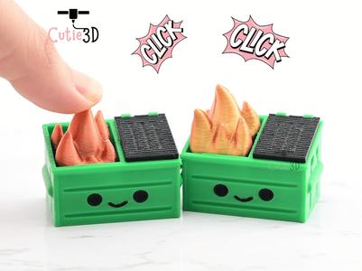 Cutie3D Dumpster Fire Keycap Fidget Clicker Keychain - Cute Backpack Keychain