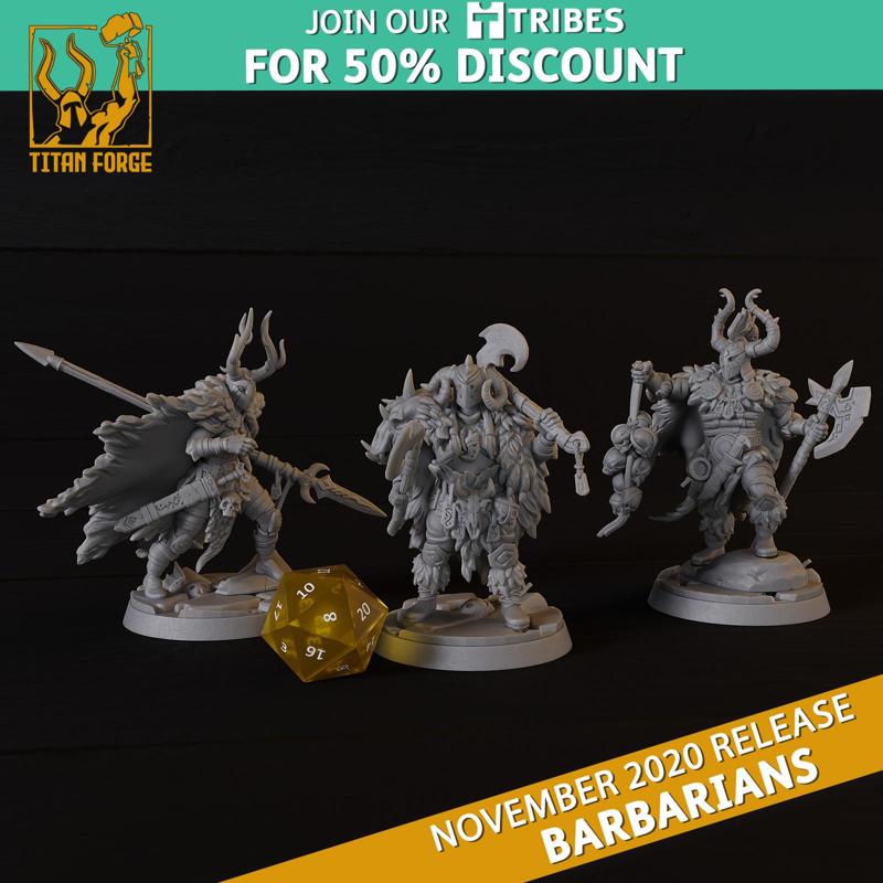 Barbarians Furiana, Gyratos and Tahnar Modular Heroes