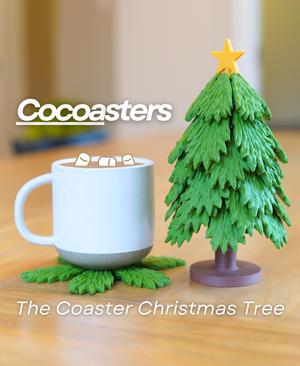 Cocoasters - The Christmas Tree Coaster Set with Marshmallow Musket - Christmas Decoration