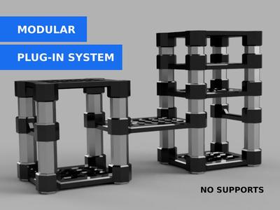 Mini Shelf System - MODULAR - for bathroom, spices, workshop, cabinet, collectibels, cosmetics, figurines, funko pop, kitchen, hobby, materials, tools, storage 