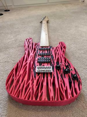 3D Printed Guitar - Strat Style Organic Design - Full Size Playable