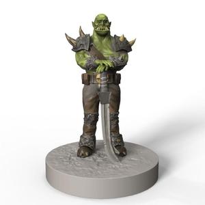 Orc warrior – 3D Printable Miniature for D&D | STL File for Tabletop RPG