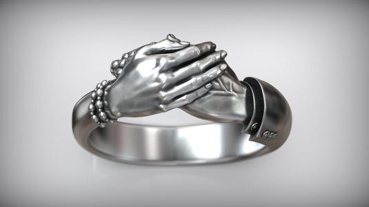 Hug Hands Men and Women Hugging Finger Ring