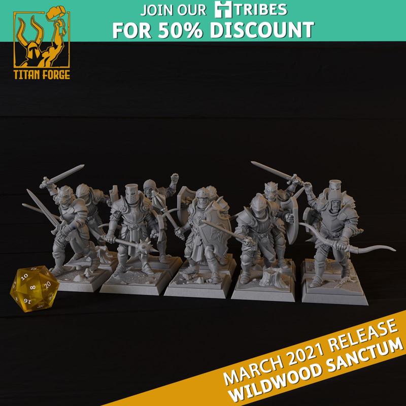 Crusaders - Wildwood Sanctum - Titan Forge Miniatures March 2021