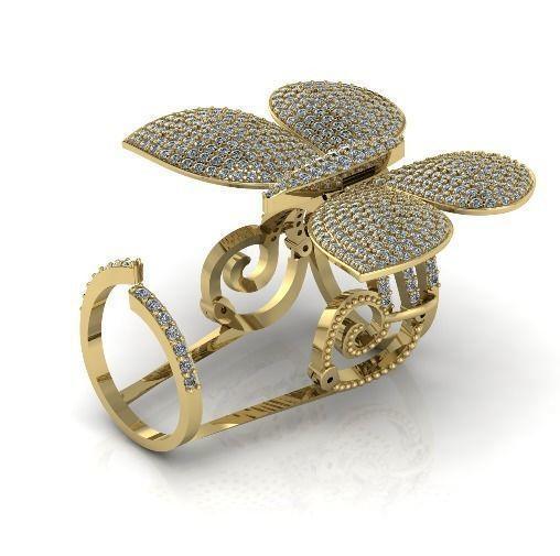 Butterfly ring with movable wings Model 3916