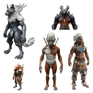 Fantasy Character Collection - Mythical Beings and Warriors