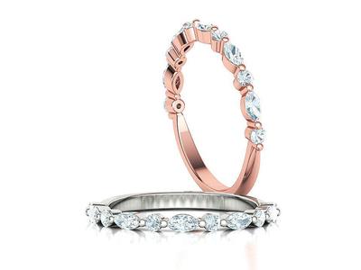 Sophia Half Eternity Band Ring 3dmodel STL 3dm