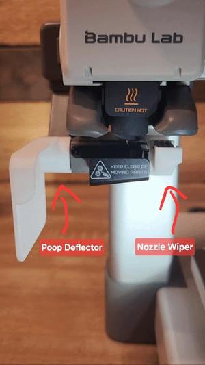 A1 Poop Deflector and Nozzle Purge Wiper Combo