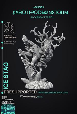 Ice Stag - Elemental Creature - PRE SUPPORTED - D&D - 32mm scale 
