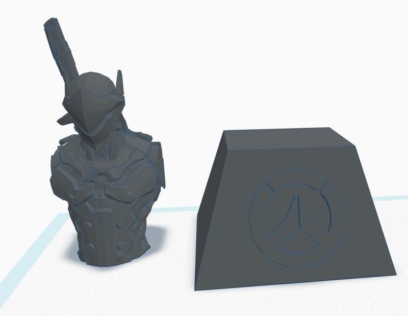 Genji Bust and stand - Overwatch (REMIX)