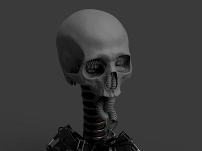 Biomechanical Skull "Headphone Stand"