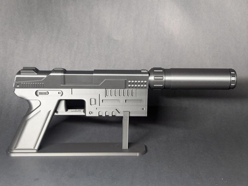 Sci fi Pistol with Suppressor 