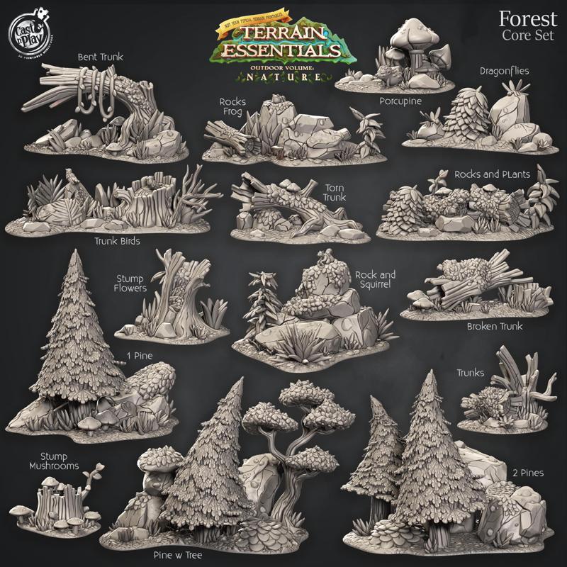 Forest Terrain Set (Pre-Supported) - Terrain Essentials