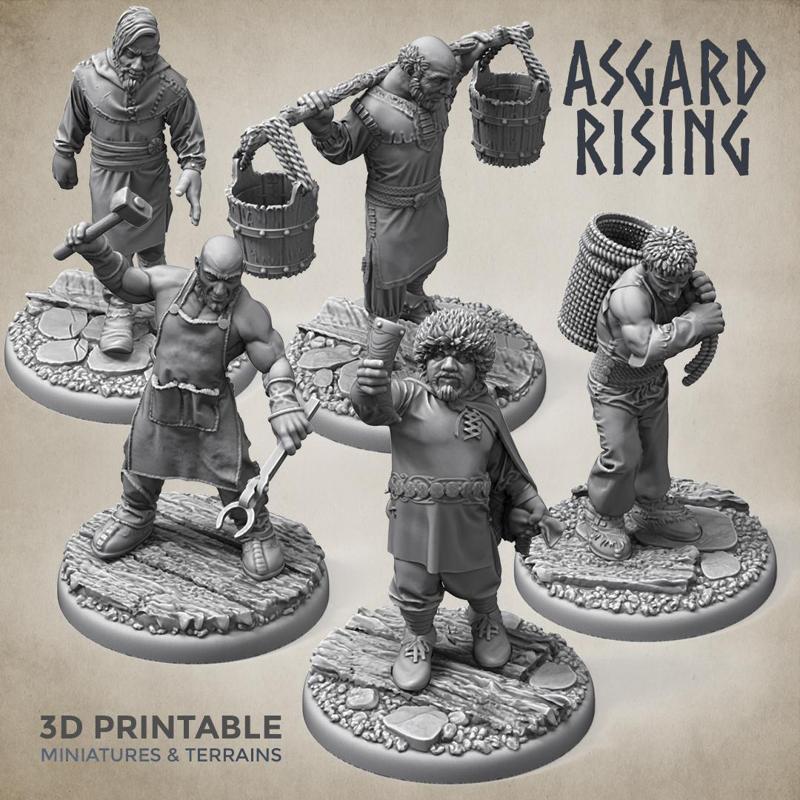 Male Villagers (Townsfolk) /EasyToPrint/ /Pre-supported/