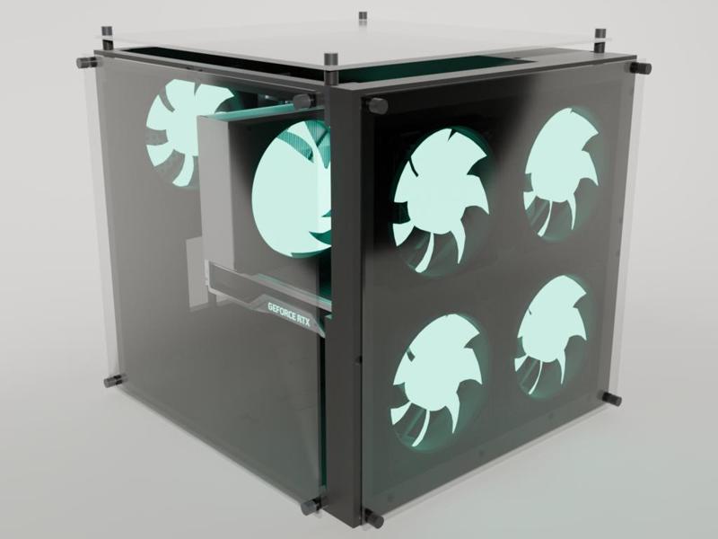 LilCubey - mATX Acrylic Cube Pc Case