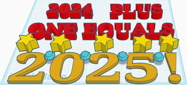 New Year 2025 celebration print-Numbers and Digits
