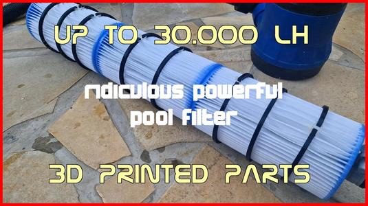 Powerful pool filter for rapid pool cleaning. 