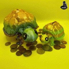 Cute Turtle Piggy Bank - Money Box  - No Supports - Flexi - almost Print in Place