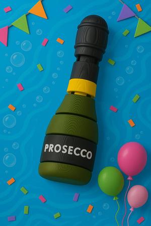 Prosecco Articulated Wine Bottle Fidget Toy