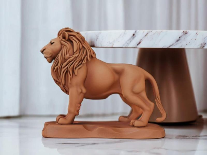 Lion Sculpture - Carved style