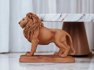 Lion Sculpture - Carved style