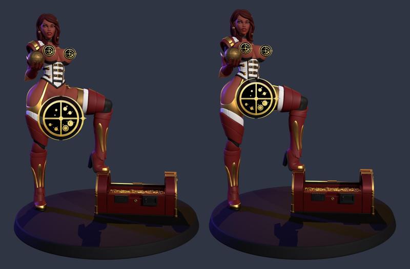 Glamorous Navigator Neila Mercy - FUTA Pirate's Booty Pinup Solo