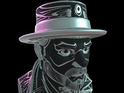 Cyberpunk Gentleman Bust