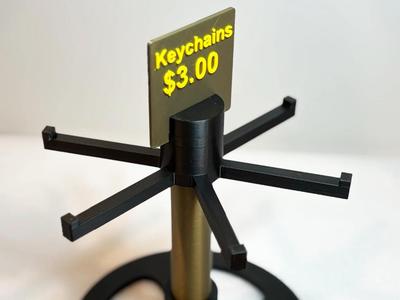 Spinning keychain display stand customizable