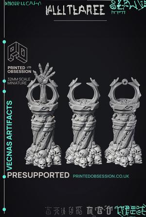 Vecna's Artifacts - 3 Models Undead Scenery - PRESUPPORTED - 32mm scale 