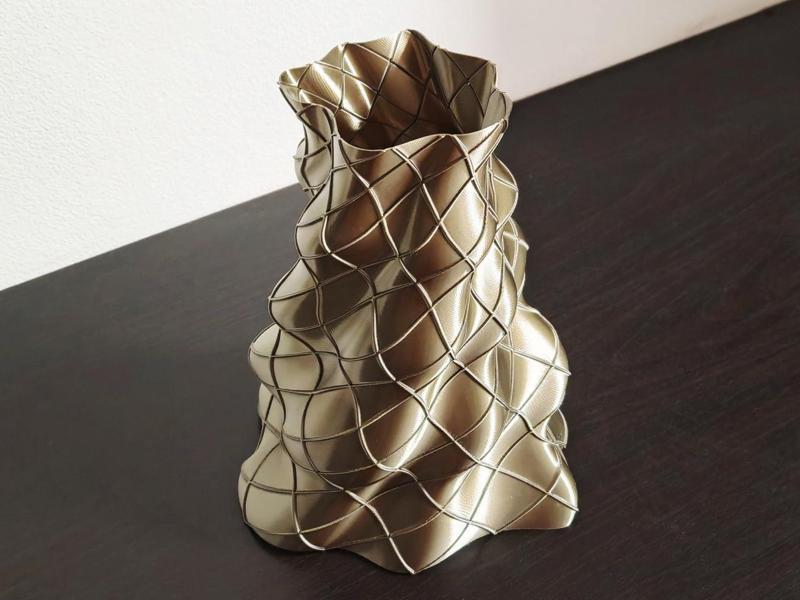 Asymmetric Spiral Vase with Braid